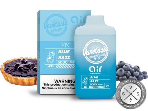 AIR x VAPETASIA DISPOSABLE 6000 PUFF Blue Razz