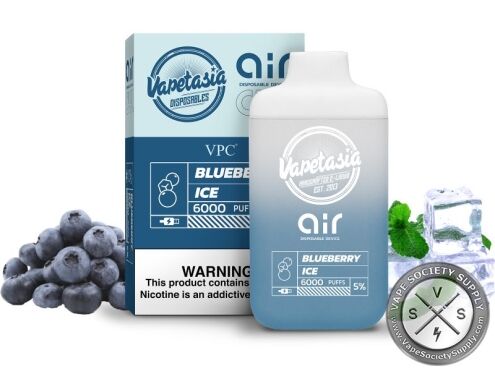 AIR x VAPETASIA DISPOSABLE 6000 PUFF Blueberry Ice