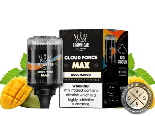 Al Fakher Crown Bar Cloud Force Max 50K Puffs Disposable E-Hookah Vape Head Cool; Mango