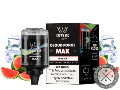 Al Fakher Crown Bar Cloud Force Max 50K Puffs Disposable E-Hookah Vape Head Lush ice