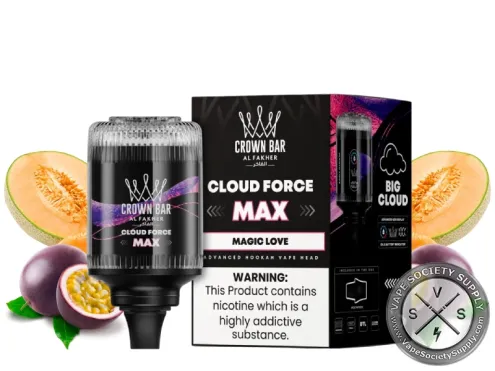 Al Fakher Crown Bar Cloud Force Max 50K Puffs Disposable E-Hookah Vape Head Magic Love