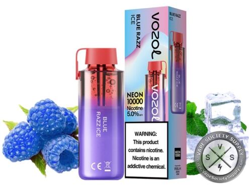 Vozol Neon 10000 Puff Disposable Blue Razz ICe