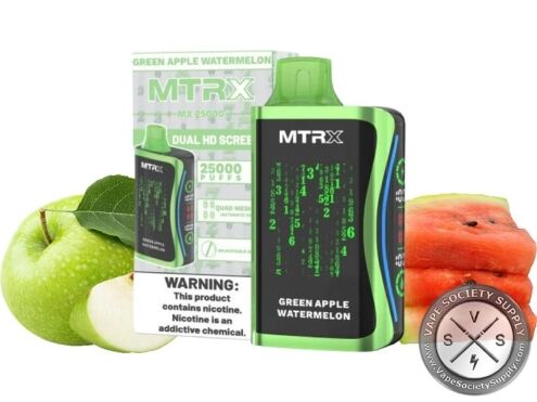 MTRX MX 25000 Puff Vape Disposable Green Apple Watermelon