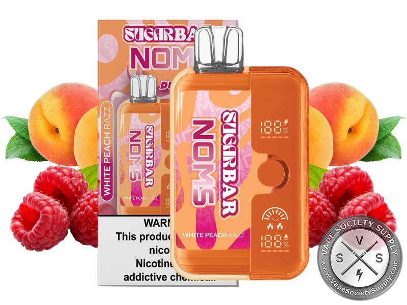 Sugarbar Noms 18K Puffs Disposable White peach razz