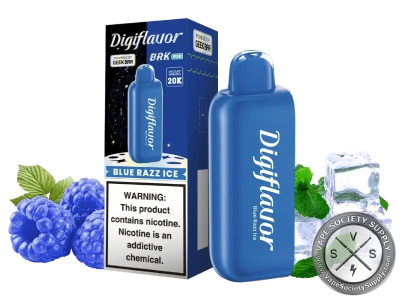 Geek Bar Digiflavor BRK 20000 Disposable Pods Blue Razz Ice