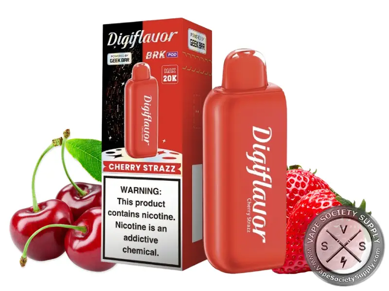 Geek Bar Digiflavor BRK 20000 Disposable Pods Cherry Strazz