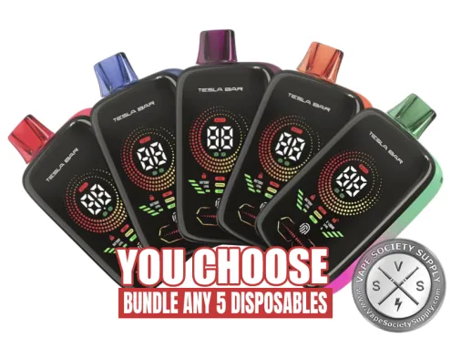 [5-Pack] TESLA BAR XT Disposable Vape _ 25K Puffs