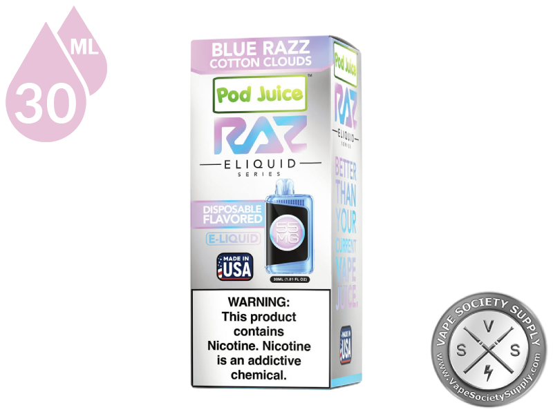 Blue Razz Cotton Clouds Pod Juice x RAZ Salt-1