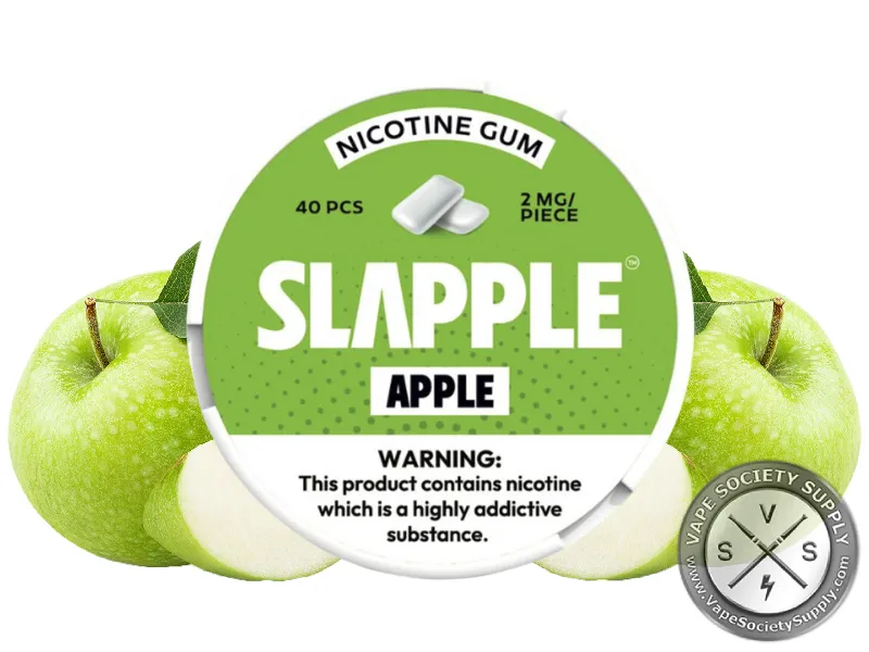 Slapple Nicotine Gum - 40 Pieces Per Can Apple