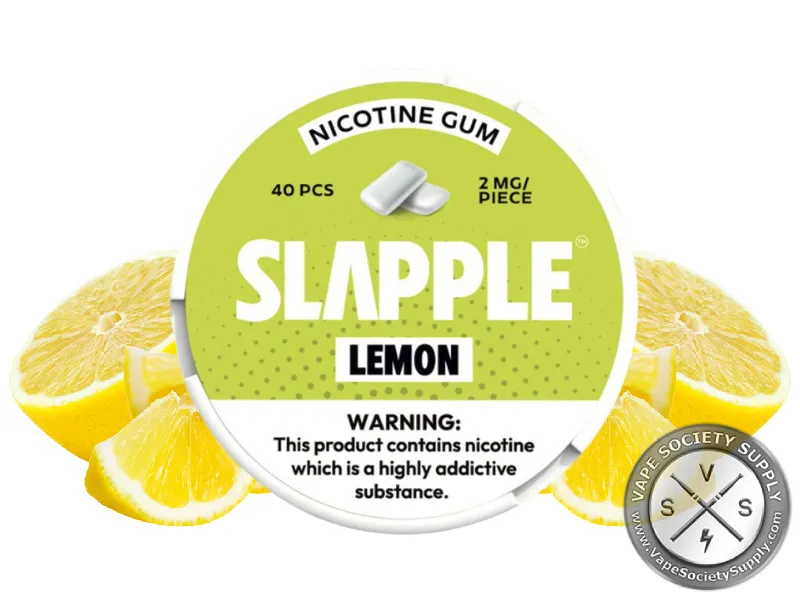 Slapple Nicotine Gum - 40 Pieces Per Can Lemon
