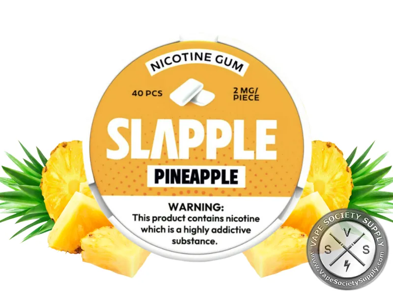 Slapple Nicotine Gum - 40 Pieces Per Can Pineapple