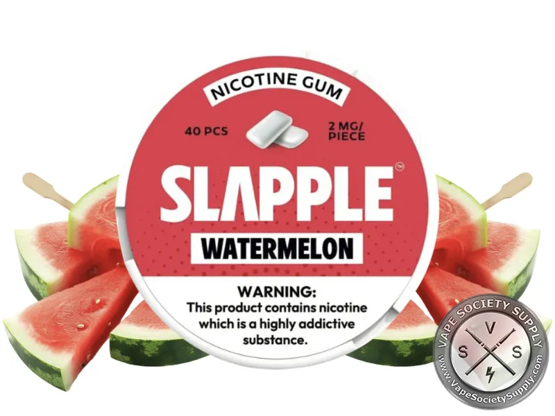 Slapple Nicotine Gum - 40 Pieces Per Can Watermelon