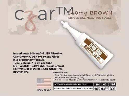 Czar Nicotine Tube 540 MG Brown