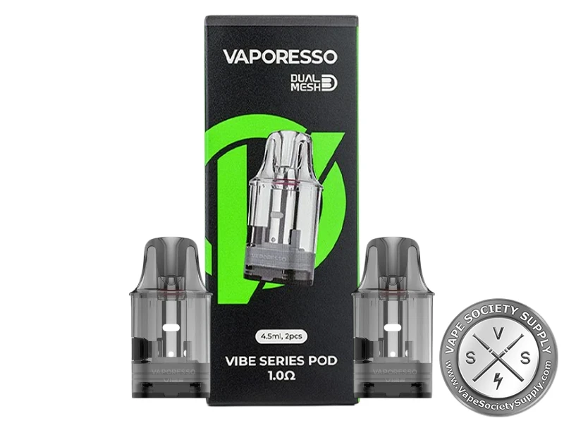 Vaporesso VIBE Replacement Pods 2PK 1.0 ohm Dual Mesh