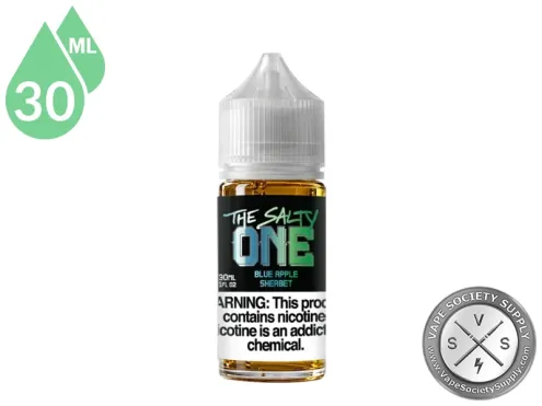 Blue Apple Sherbet THE SALTY ONE 30ml bottle with its 50VG/50PG ratio icon
