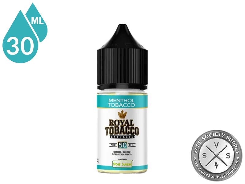 Menthol Tobacco Royal Tobacco Salt 30ml bottle with a teal flavor band on a white background