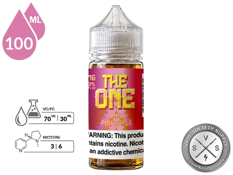 Pink Pineapple THE ONE 100ml bottle with a magenta label on a white background