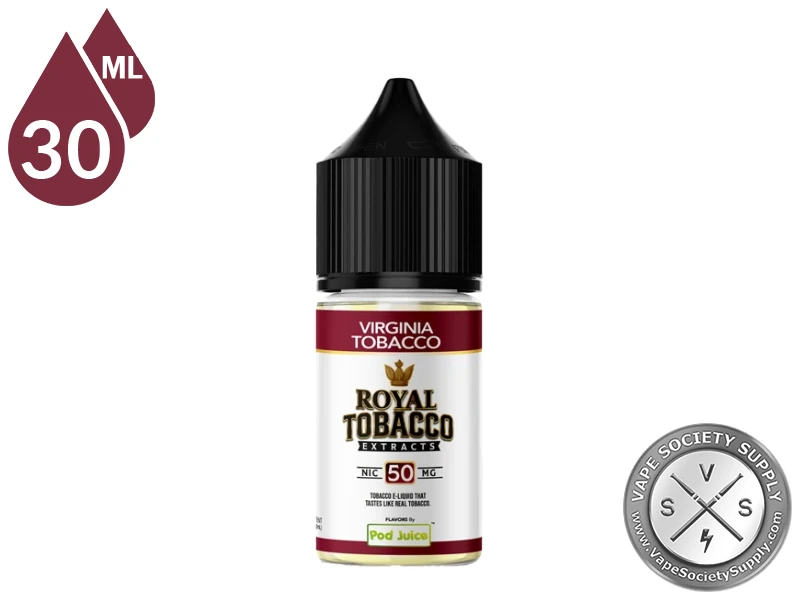 Virginia Tobacco Royal Tobacco Salt 30ml bottle with a burgundy flavor band on a white background