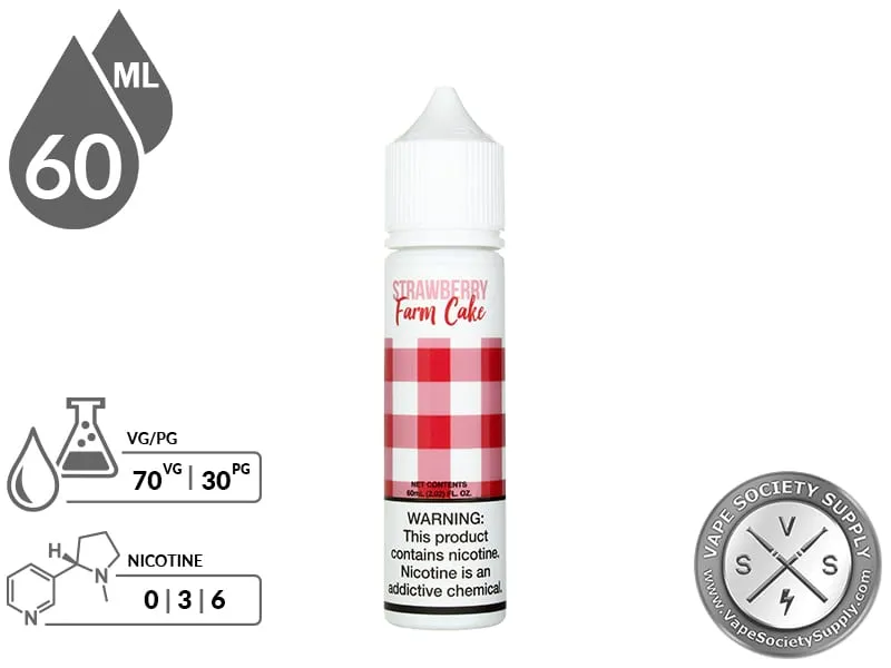 Fresh Farms 60ml Strawberry Farm Cake E Juice