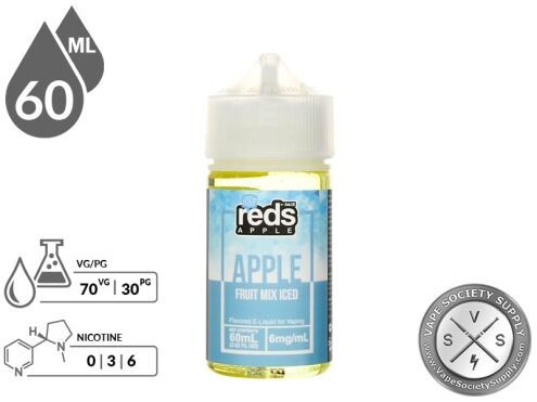 Reds Apple Iced 60ml Fruit Mix Iced E Liquids