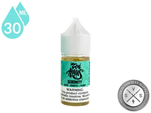 Serenity Zen Haus Salt 30ml nicotine salt vape juice featuring mango, pineapple, and coconut flavor.