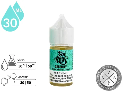 Serenity Zen Haus Salt 30ml bottle with 50VG 50PG synthetic nicotine salt formula.