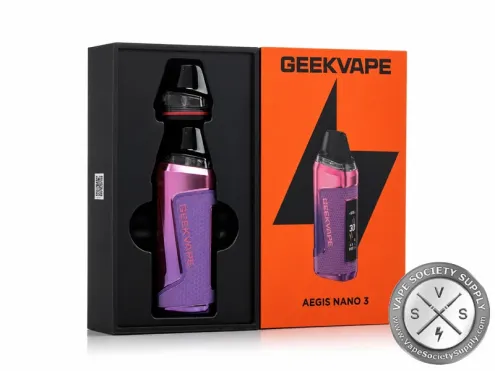 GeekVape Aegis Nano 3 pod system retail packaging with device displayed inside presentation box