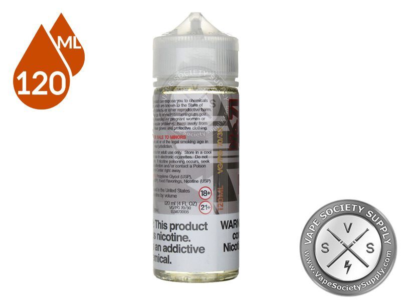 No. 71 Beard Vape Co 120ml bottle turned to show the label text