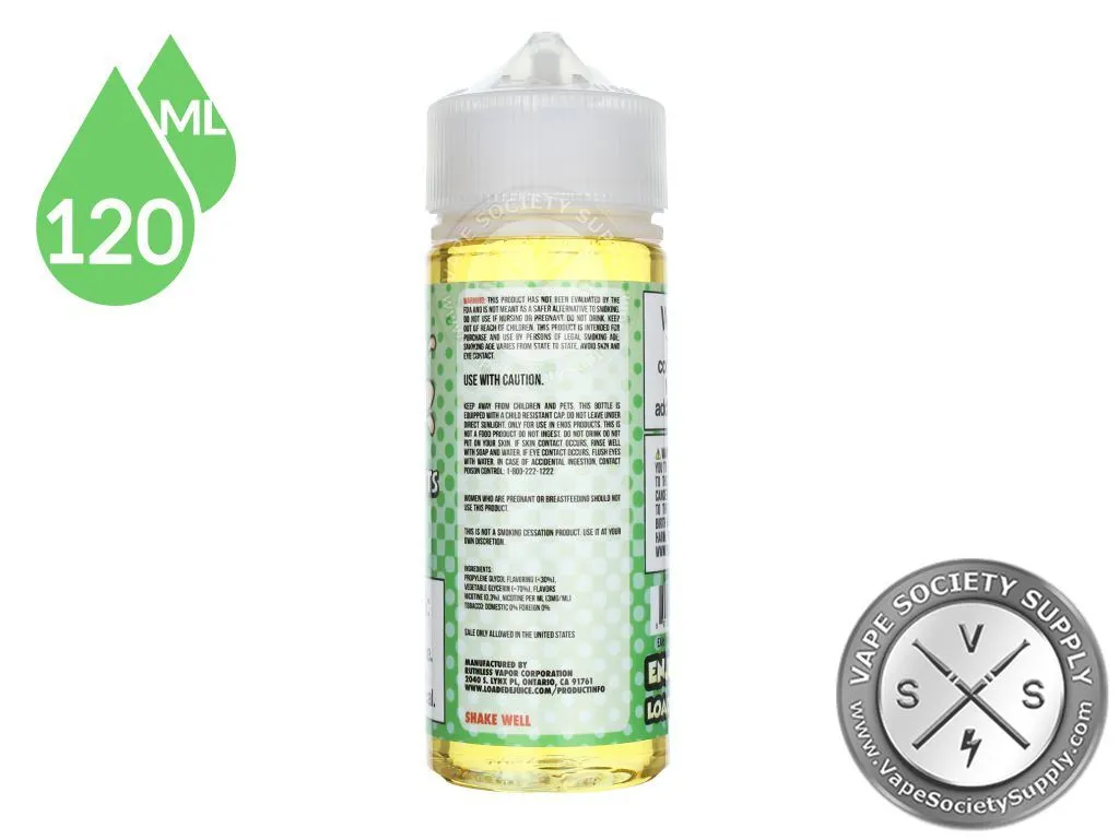 Glazed Donut Loaded 120ml bottle side label