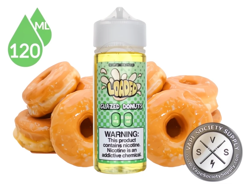 Glazed Donut Loaded 120ml bottle with glazed donuts