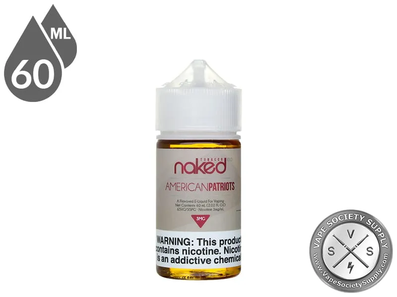 American Patriots Naked 100 Tobacco 60ml bottle
