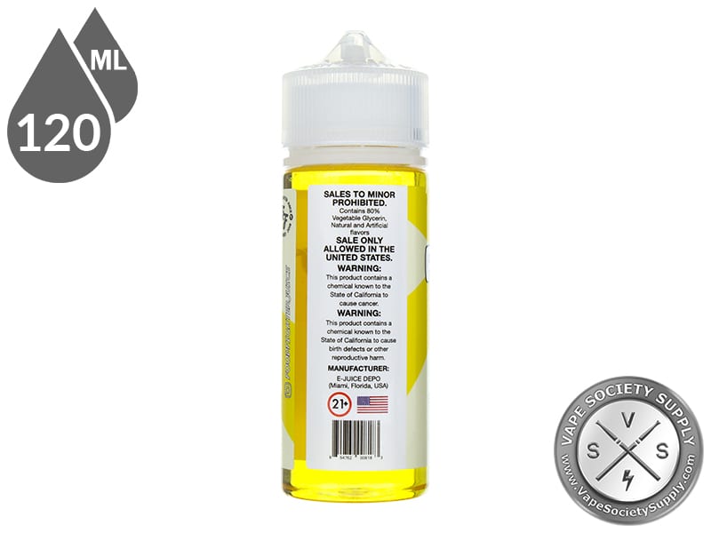 Pound It by Food Fighter Juice 120ml bottle, back label with warnings