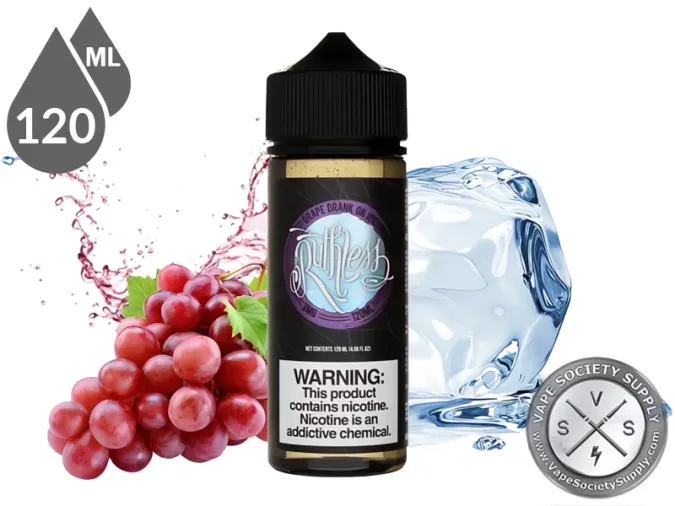 Grape Drank On Ice Ruthless Vapor 120ml bottle with grapes, grape juice and ice