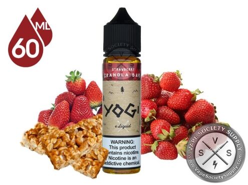 Strawberry Granola Bar by YOGI 60ml bottle with fresh strawberries and granola bars