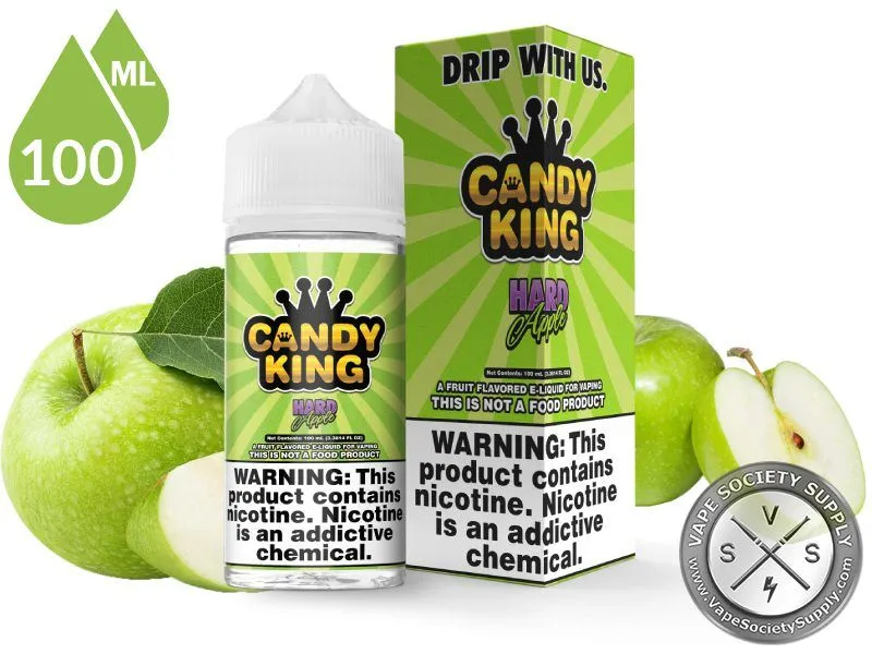 Hard Apple Candy King 100ml bottle and box with green apples