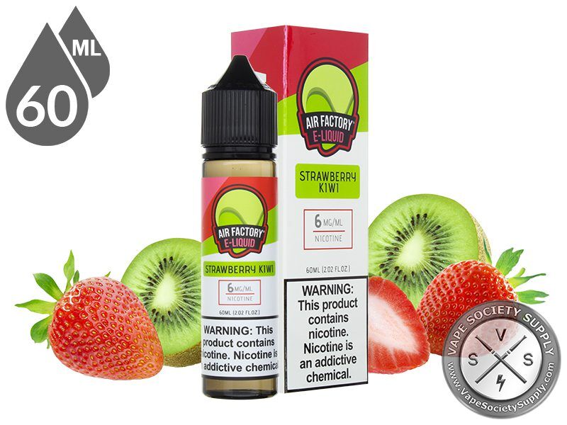 Strawberry Kiwi by Air Factory 60ml bottle and box with strawberries and kiwis