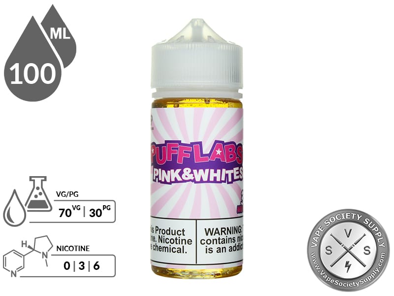 Puff Labs 100ml Pink And Whites E Liquid