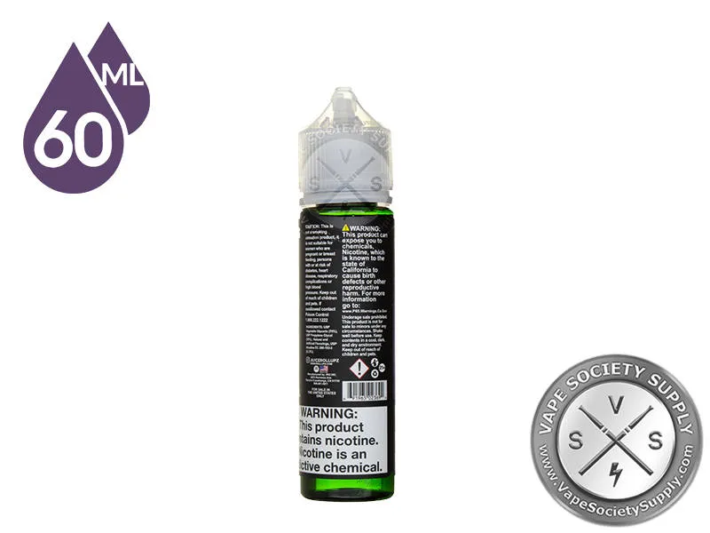 Grape Ice by Juice Roll Upz 60ml bottle, back label with warnings