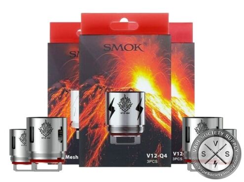 SMOK V12 coil boxes, including V12 Mesh and V12-Q4, with loose V12-X4 coils