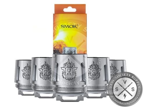 SMOK V8 Baby-X4 coils with an orange SMOK coil box