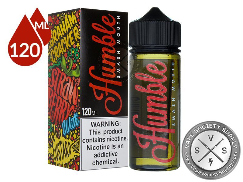 Strawberry Custard by Humble Juice 120ml bottle and box
