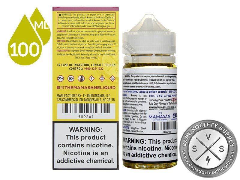 Graham Slam by Slam Juice 100ml box and bottle, back labels
