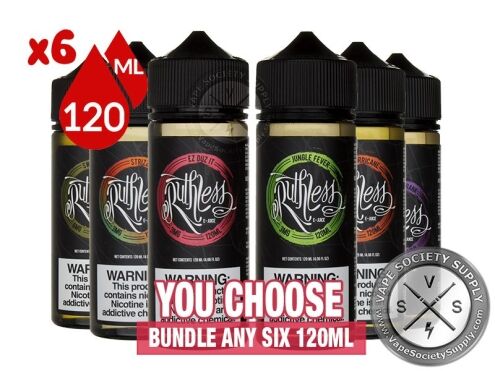 Ruthless Vapor Bundle 6x120ml (720ml): 6 bottles with a You Choose banner