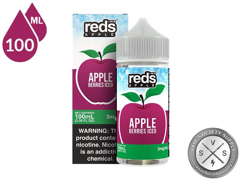 Berries Iced Reds Apple 7 Daze 100ml bottle and box