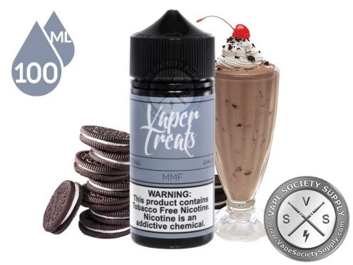 Mr. Malts Flurry's by Vaper Treats 100ml bottle with chocolate sandwich cookies and a chocolate milkshake
