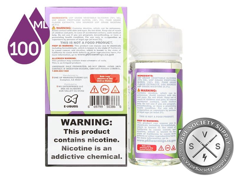 Grape Apple by Cloud Nurdz 100ml box and bottle, back labels