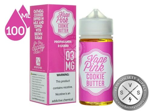 Cookie Butter by Vape Pink 100ml bottle and box
