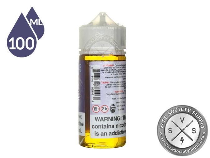 Blueberry THE ONE 100ml bottle, back label with warnings