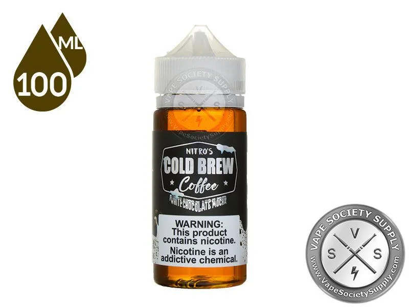 White Chocolate Mocha by Nitro's Cold Brew Coffee 100ml bottle, front label