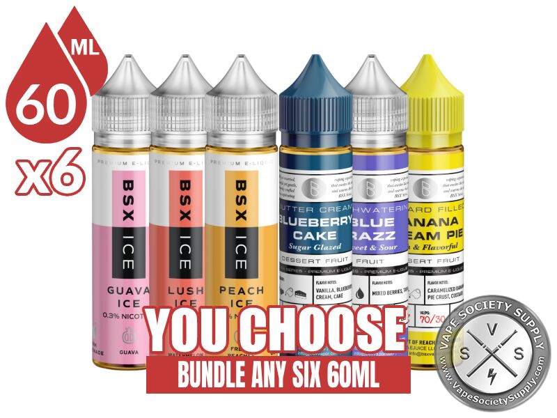 BSX Bundle 6x60ml (360ml): 6 bottles with a You Choose banner